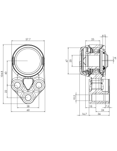 Bearing house XB3FC47(White)-SSA20 mm(Front)-CM(White)-OS(White) 2