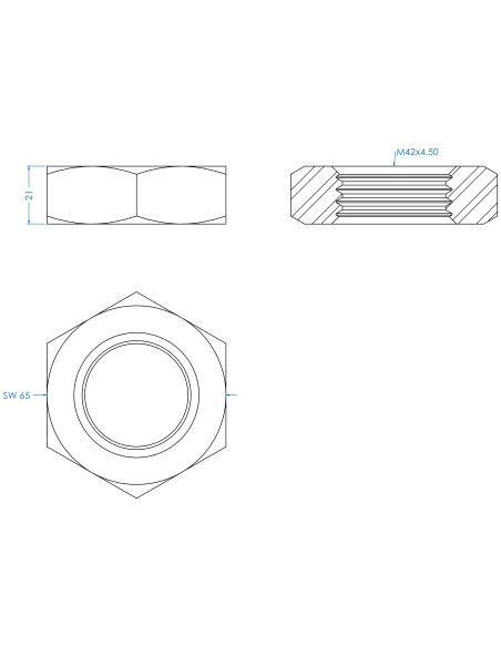 Counter nut M42, DIN 439, A4-40