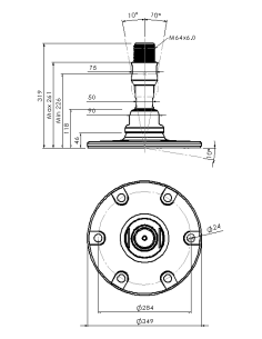 Machine foot XHJSE350(l)-XHJSE64200-RHOXS6470 2