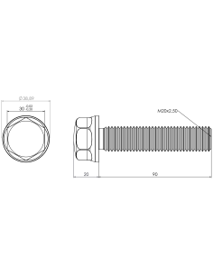 Hygienic fastener BXH M20 x 90 x 90, AISI 316, Blue NBR 2