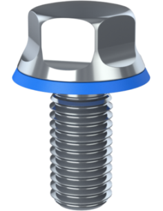 Hygienic fastener BXH M12 x 25 x 25, AISI 316, Blue EPDM