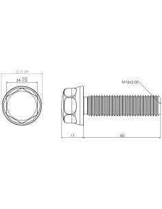 Hygienic fastener BXH M16 x 60 x 60, AISI 316, Blue Silicone 2