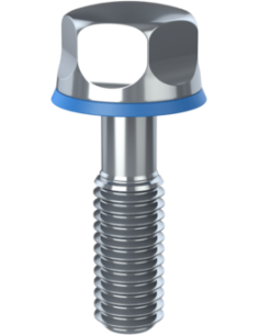 Hygienic fastener BRXH M6 x 20 x 14, AISI 316, Blue NBR