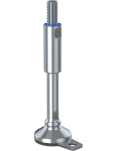 Machine foot XH-FIX66-UNC 3/4 x 8,30/4,50-UNC 3/4 x 3,10, AISI 304, Black NBR, 1 fixation