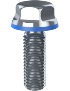 Hygienic fastener BXH UNC 5/8 x 1,75 x 1,75, AISI 316, Blue NBR