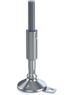 Machine foot XH-FIX81-UNC 3/4 x 8,27/4,50-UNC 3/4 x 3,15, AISI 304, Black NBR, 1 fixation