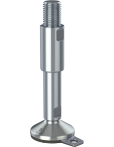 Machine foot XH-FIX81-UNC 1 1/4 x 8,30/4,60-UNC 1 1/4 x 3,10, AISI 304, Black NBR, 1 fixation