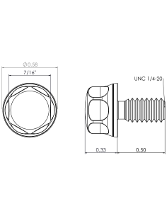 Hygienic fastener BXH UNC 1/4 x 0,50 x 0,50, AISI 316, Blue Silicone 2