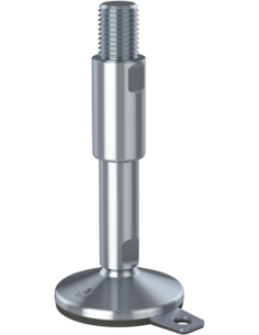 Machine foot XH-FIX106-UNC 1 1/4 x 8,30/4,60-UNC 1 1/4 x 3,10, AISI 304, Black NBR, 1 fixation