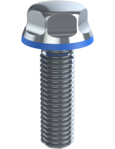Hygienic fastener BXH UNC 5/8 x 2 x 2, AISI 316, Blue Silicone