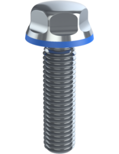 Hygienic fastener BXH UNC 5/8 x 2,25 x 2,25, AISI 316, Blue Silicone