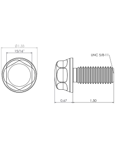 Hygienic fastener BXH UNC 5/8 x 1,50 x 1,50, AISI 316, Blue Silicone 2