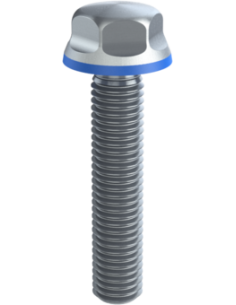 Hygienic fastener BXH UNC 5/8 x 3 x 3, AISI 316, Blue Silicone