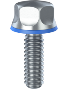 Hygienic fastener BXH UNC 1/4 x 0,75 x 0,75, AISI 316, Blue NBR