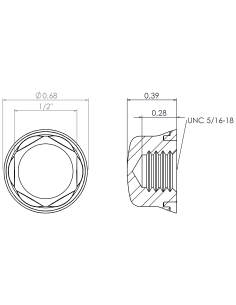 Hygienic fastener NLXH UNC 5/16, AISI 316, Blue EPDM 2