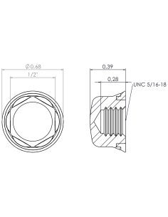 Hygienic fastener NLXH UNC 5/16, AISI 316, Blue NBR 2