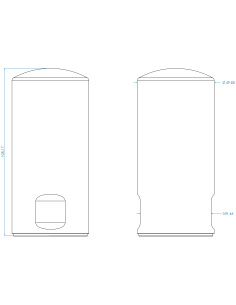 Top cover THOX M36 x 100, 2 flats, AISI 304, Blue Silicone 2