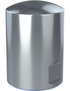 Top cover THOX M64 x 100, 2 flats, AISI 304, Blue Silicone