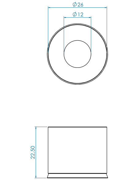 Spacer Round 1-1/4" for Ø62 series
