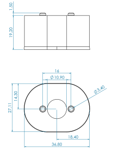 Spacer Oval 1-1/4" for Ø62 series 2
