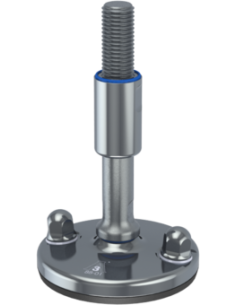 Machine foot XHJ105-M20 x 150/85-M20 x 50, AISI 304, Black NBR, 2 fixations