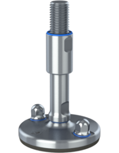 Machine foot XHJ105-M24 x 150/85-M24 x 50, AISI 304, Black NBR, 2 fixations
