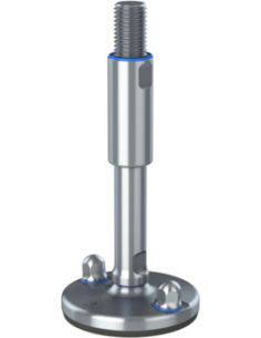 Machine foot XHJ105-M24 x 210/115-M24 x 80, AISI 304, Black NBR, 2 fixations