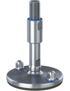 Machine foot XHJ125-M24 x 150/85-M24 x 50, AISI 304, Black NBR, 2 fixations
