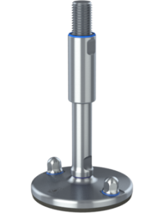 Machine foot XHJ125-M24 x 210/115-M24 x 80, AISI 304, Black NBR, 2 fixations
