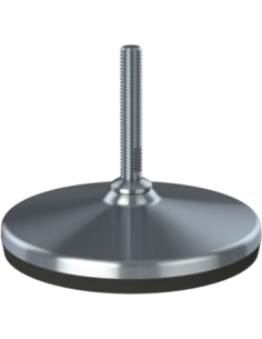 Machine foot HX150-UNC 1/2 x 3, AISI 304, Black NBR