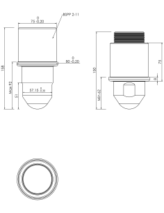 Support bolt SBX-BSPP 2-11 x 92/62, AISI 304 2