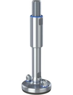 Machine foot XHJ80-M24 x 210/115-M24 x 80, AISI 304, Black NBR, 2 fixations