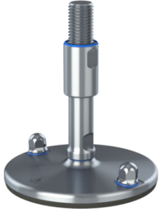 Machine foot XHJ150-M24 x 150/85-M24 x 50, AISI 304, Black NBR, 2 fixations