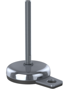 Machine foot M-FIX76-M10 x 100, AISI 304, Black NBR, 1 fixation