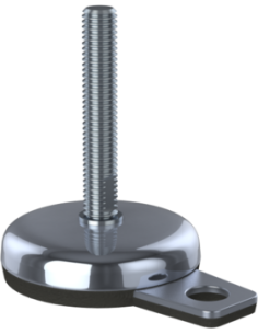 Machine foot M-FIX76-UNC 1/2 x 3, AISI 304, Black NBR, 1 fixation