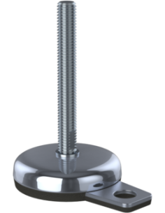 Machine foot M-FIX76-UNC 1/2 x 4, AISI 304, Black NBR, 1 fixation