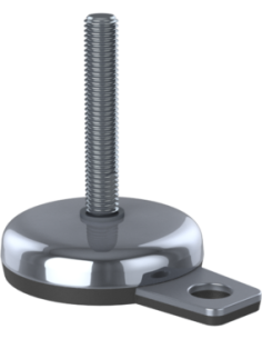 Machine foot M-FIX76-M12 x 70, AISI 304, Black NBR, 1 fixation