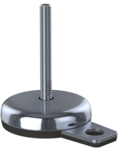Machine foot M-FIX76-UNC 3/8 x 3, AISI 304, Black NBR, 1 fixation
