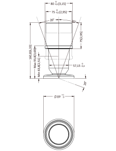 Support bolt KTSBX90-BSPP 2-11 x93.80 / 63.80, AISI 304, Solid 2