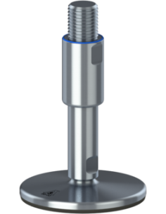 Machine foot XHG150-M36 x 210/118-M36 x 80, AISI 304, Black NBR