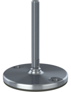 Machine foot HJ-AS150-UNC 3/4 x 6, AISI 304, Black NBR, 2 fixations