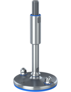 Machine foot XHJ125-M20 x 210/115-M20 x 80, AISI 304, Blue NBR, 2 fixations