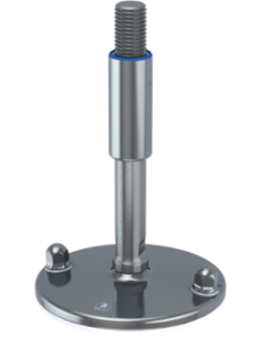 Machine foot XHJ150-M24 x 210/115-M24 x 80, AISI 304, Blue NBR, 2 fixations