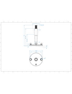 Machine foot XHJ150-M24 x 210/115-M24 x 80, AISI 304, Blue NBR, 2 fixations 2