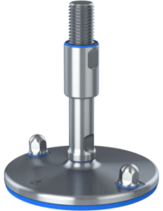 Machine foot XHJ150-M24 x 150/85-M24 x 50, AISI 304, Blue NBR, 2 fixations