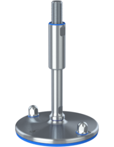 Machine foot XHJ150-M20 x 210/115-M20 x 80, AISI 304, Blue NBR, 2 fixations