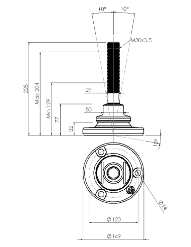 Machine foot HXJE150(s)-HXE30150