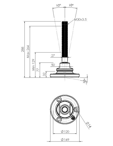 Machine foot HXJE150(s)-HXE30210