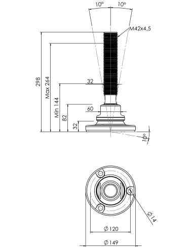 Machine foot HXJE150(s)-HXE42210