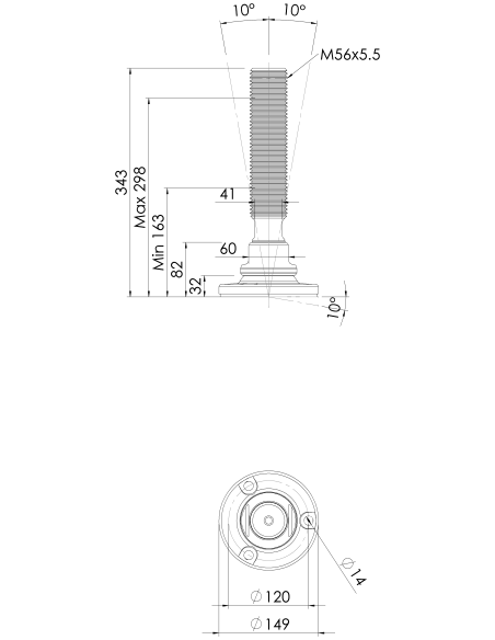 Machine foot HXJE150(s)-HXE56260